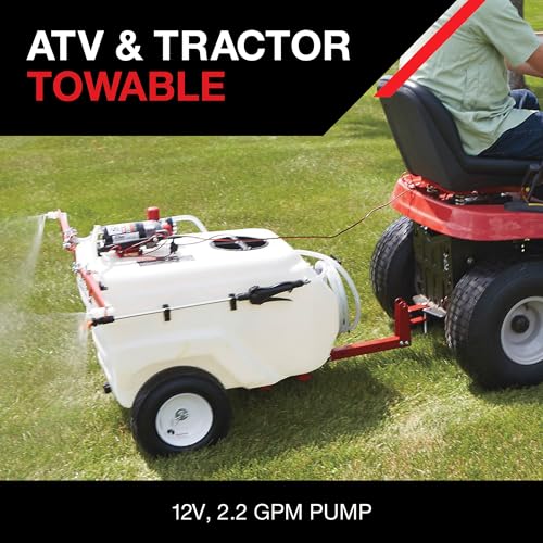 NorthStar 31-Gallon Tow-Behind Boom/Spot Sprayer, 2.2 GPM, 12V, 70 PSI | NSQ on-demand pump, Spring-loaded breakaway boom, Wide-area coverage, Targeted spot application, ATV/lawn tractor towing - size: 31 Gallon