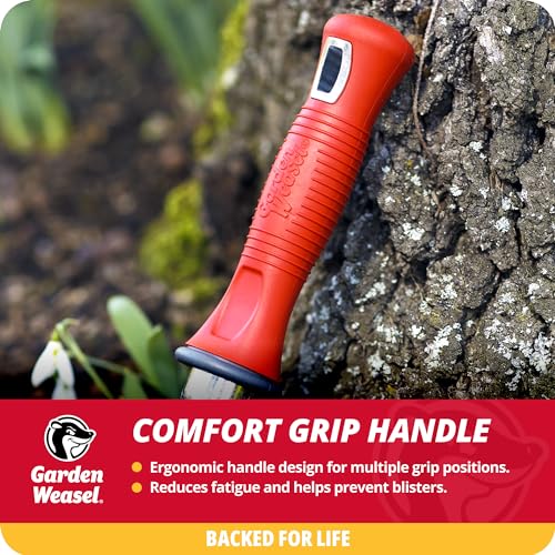 Garden Weasel Oversized Potting Scoop for Soil Digging Planting Gardening | Heavy duty steel scoop for transplanting, moving soil & potting mix. Mini shovel design for garden beds & container planting