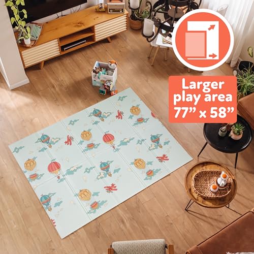 Nuby Reversible Baby Floor Mat | Hot Air Balloons - style: Hot Air Balloons