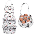 Egg Collecting Apron and Basket, Egg Gathering Apron for Fresh Egg | 14 Pouches Chicken Egg Apron with 7 Pouches Basket, for Chicken, Duck, Goose, Bird, Various Poultry Collection
