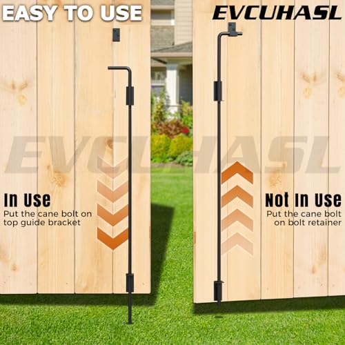 36" Cane Bolt Gate Drop Rod Heavy Duty Stopper Hardware, Gate Ground Latch for Wood Metal Vinyl Gates Doors, Gate Drop Pin for Holding Gate to The Ground, Black Finish-1 Pack - size: 36 Inch