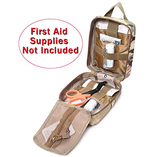 Molle Pouch, Sturdy 600D Nylon Tactical Medical Pouch,Rip-Away EMT First Aid Pouch (Bag Only) - color: Multicam