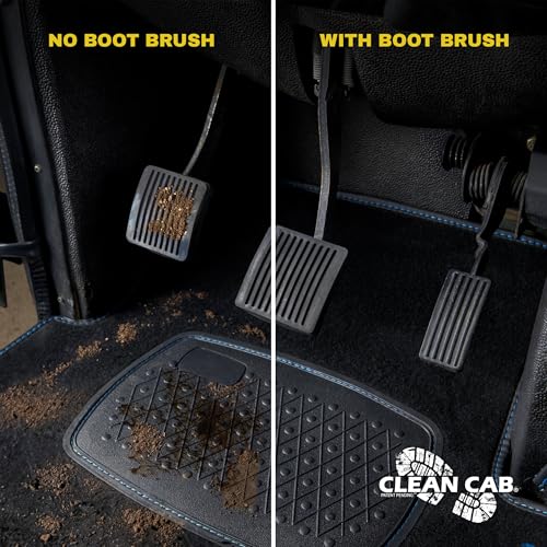 Universal Fit Truck Step Mounted Brush - Heavy Duty Boot Brush for Trucks, RVs, SUVs, and Semis - Easy Velcro Mounting - Perfect for Camping, Jobsite, and Home - Durable and Reliable