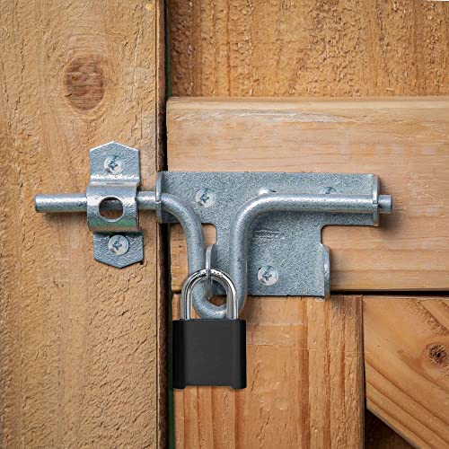 National Hardware N262-147 V1134 Sliding Bolt Door and Gate Latch in Galvanized,0 | Carriage Bolts and Screws Included; Padlockable Flush Mount for In-Swing or Out-Swing Doors and Gates