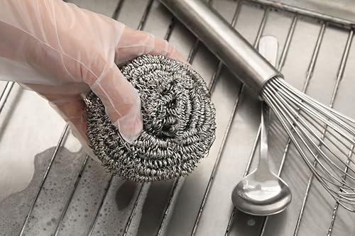 New Star Foodservice Extra Large (50 Grams) Stainless Steel Sponges Scrubbers, Set of 12