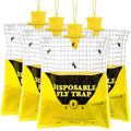 Outdoor Fly Traps for Patio - 4 Large Pre-Baited Flies Bags Disposable | Hanging Fly Catcher Killer Repellent with 4*50g Bait for Stable Horse Barn & Farm | Easy to use | Durable | Effective - size: 4 pack
