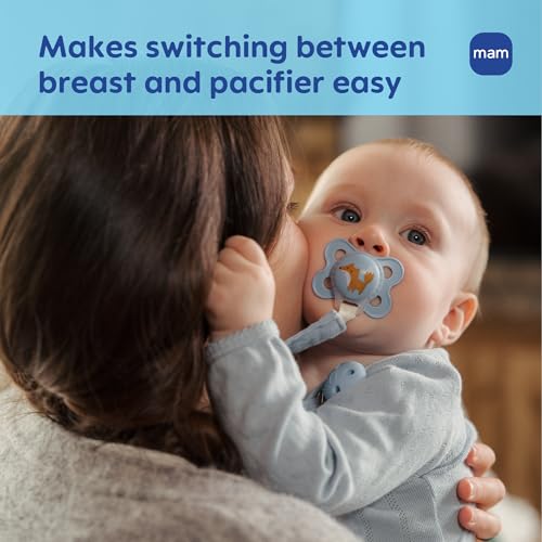 MAM Original Baby Pacifier 0-6 Mths, Skin Soft Silicone Nipple, 2 Pack | For Newborn Babies, BPA-Free Skin Soft Silicone Nipple, Developed With Medical Experts, With Sterilizer Case, Made In Europe - size: 2 Count (Pack of 1)