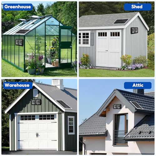 Solar Powered Fan,15W Waterproof Solar Dual Exhaust fan with 9.84Ft On/Off Cable for Small Chicken Coops, Sheds, Pet Houses, Outdoor Greenhouse Air Circulation