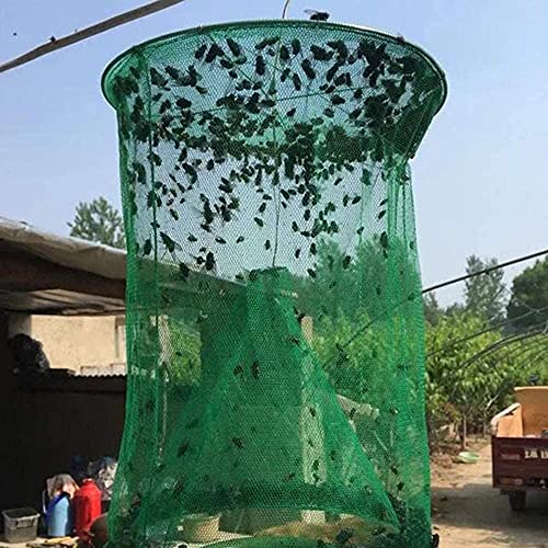 6 Pack Ranch Fly Trap, 2026 New Hanging Fly Catcher, The Most Effective Trap Ever Made with Pots, Cage Catcher for Indoor and Outdoor, Family Farms, Park, Restaurants, Green