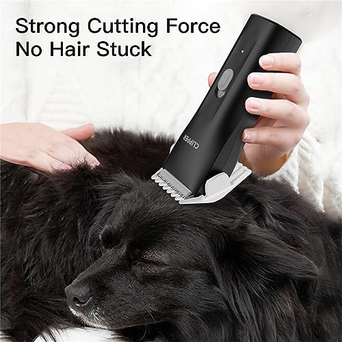 Prowerful Home Professional Dog Grooming Kit Clipper Low Noise USB Rechargeable Gifts for Dog Cat Black,TS006 - color: Ts006-black