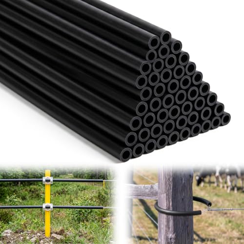 30 PCS Electric Fence Insulator Tubing, Fits 12-1/2 Gauge Wire, Cut-to-Size PE Insulation Tube for Corner Post and Fence End, Simple to Install