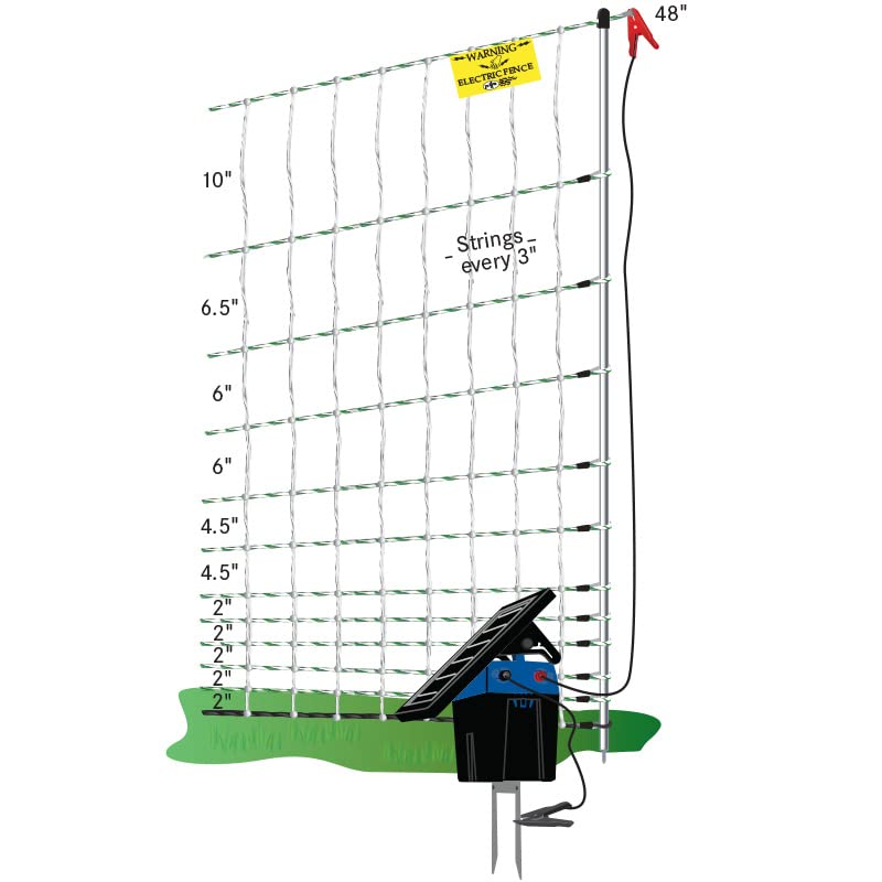 Premier 1 PoultryNet® PrimaPosts™ Fence – Chickens – 48"H x 100'L | Green/white. Rigid PrimaPosts™, extra strength. For chickens, ducks & geese. Energizer sold separately. - color: Double Spike, Green/White