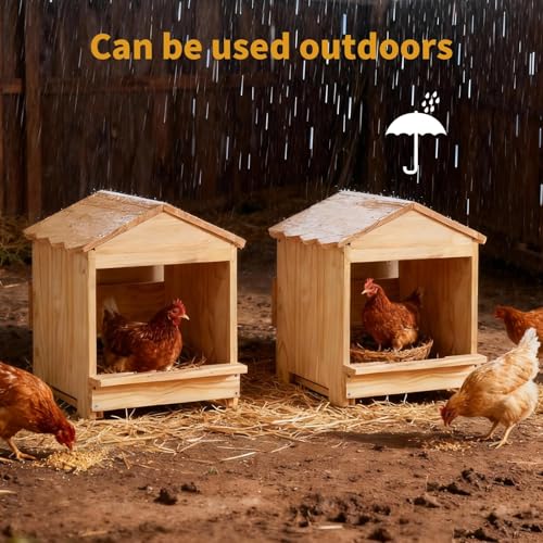 Wooden Chicken Nesting Box 3 Portable Chicken Coop with Detachable Ramp, Indoor/Outdoor Hen House for Egg Laying - Can be Wall-Mounted or Ground Use, Easy Clean Poultry Supplies for Backyard Farm - size: 3 Pack | 12.6"L x 11.8"W x 15.0"H