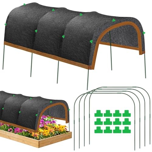 79"x40" Upgraded Garden Shade Kit, 75% Garden Shade Cloth with 11mm Hoops | Garden Sun Shade Cloth for Plants Heat Protection, Raised Garden Bed Shade Cover Plant Sun Shade for Outdoor Plant Vegetable - size: 79"x40" Shade Cloth with Hoops-1 Pack