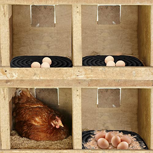 Skimzy Chicken Nesting Box Pads, 12 x 12 in Washable Reusable Nest Box Liners, 6-Pack, Breathable Drainage Design, Black