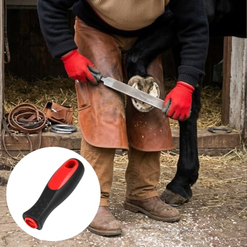 BuleVina 3Pcs Horseshoe File Handle 4.8'', Hoof Farrier Rasp for Horses, Ergonomic Plastic Non‑Slip Handle with 0.5'' Socket Dia for 0.5" x 0.27" File Universal Repair Horseshoe