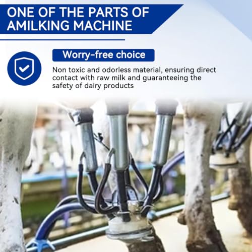 4PCS Milking Short Tube, Food Grade Rubber Hose for Cow Milking Machine Replacement Parts, Safety Short Tube Pipe Milking Machine Accessories Milking Cup Set Parts (Black Milk Tubes)