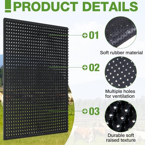 Teenyyou 4 Pack Horse Scratching Post Pads Livestock Scratching Brush 14.17" X11.8" Cow Goat Horse Scratcher Soft Itch Relief Pad for Fence Stall Post Barn Stable and Farm Animals Grooming
