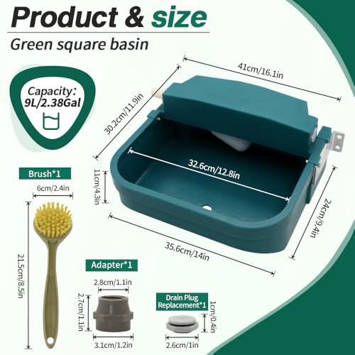 9L/300oz Automatic Dog Water Bowl Wall Mounted for Chicken Cat Cattle Sheep