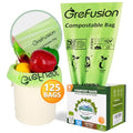 GreFusion Compostable Bags 1.2 Gallon,125 Count, Fits 0.75,1,1.2,1.3,1.6,1.8 Gallon Countertop Bin, Small compost bags, Certified by BPI, ASTM D6400 and OK Compost - color: 1.2G-125Count
