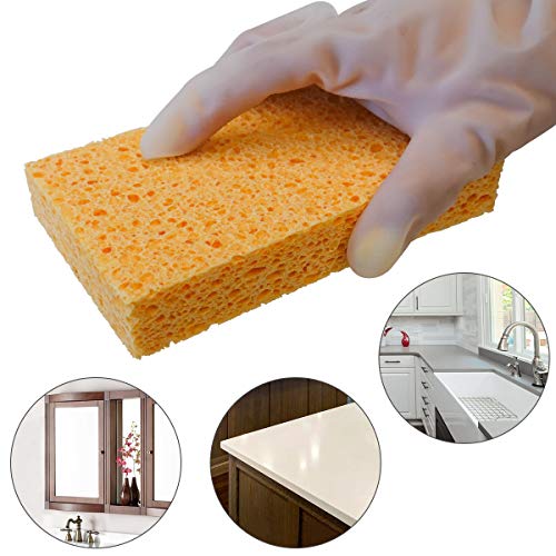 6 x 3.6 x 0.9 Inch JK SP-T22 Large Sponge, Kitchen Sponges, Handy Sponges, Cellulose Sponges, Dish Washing Sponge, Natural Sponge, Car Washing Sponge, Eco Friendly Sponge - size: 6.0x3.6x0.9 Inch (Pack of 3)