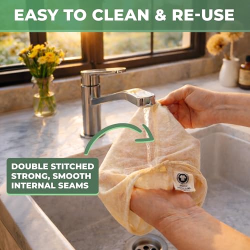 Quality Nut Milk Bags for Straining Almond Milk - 2 Pack Unbleached Organic Cotton - 12" x 12" Reusable Juice Oat Milk Cold Brew Filter Bag