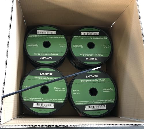 2.5mm 164ft Electric Fence Double Insulated Wire Underground | Electric Fence Double Insulated Underground Hard Cable, Direct Burial 50meters - size: 50meters/164ft, style: 2.5mm