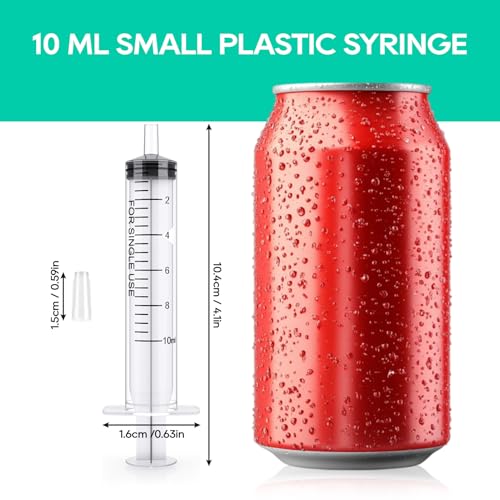 JOLLY PARTY 30 Pack 10ml Plastic Syringes, Small Syringe with Tip Cap | Oral Syringe for Scientific Labs, Feeding Pets, Measurement, Refilling, Mini 10ml Measuring Tools for Liquid, Needleless - style: 10ml