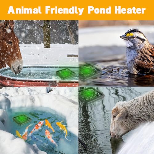 Pond De-icer, Floating & Submersible Pond Heater Thermostatically Controlled Outdoor Pond Deicer with Indicator Lights, Auto Shut Off, Animal Water Heater for Winter Farm (1000 Watts (2025)) - size: 1000 Watts (2025)