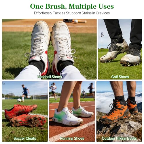 Belongtous Shoe & Boot Cleaner Brush, Portable Magnetic Water Spray Cleat Cleaning Brush, Stiff Nylon Bristles Detachable Kit for Soccer Cleats, Golf Shoes, Baseball Cleats & Hiking Boots