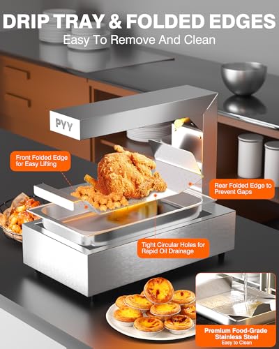 PYY French Fry Warmer - Commercial Food Heat Lamp 122°F Free-Standing Warming Fry Dump Station Countertop Fries Commercial Food Warmer Light for Chips Churros Buffet Restaurant - size: 10L