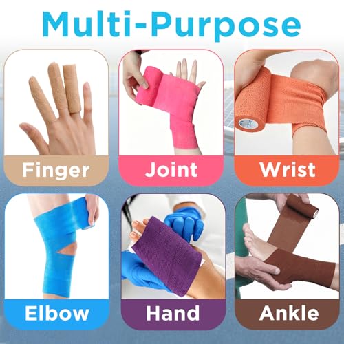 OK TAPE Self Adhesive Bandage Wrap 4 Inch x 5 Yds 36 Rolls - Black | Elastic Cohesive Bandage Wrap Supports Wrists & Ankles Without Clips Ideal for Sports First Aid Vet care - color: Black, size: 4inx5yds
