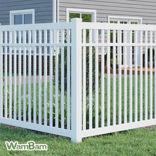 WamBam 5ft White Vinyl Finishing Post | No Dig, Steel Pipe Anchor, for Windsor Fence, BL19109 - color: 5ft Tall Finishing Post
