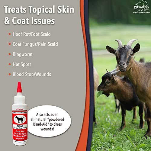 Goat Hoof & Coat Powder - Wound Care, Heals/Prevents Foot Rot, Skin Problems - All Natural, Non-Caustic, Easy to Use (2.5 oz) - size: 2.5OZ
