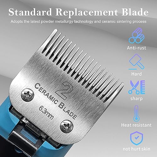 2# Replacement Blade compatible with Oster Classic 76/Andis dog Clipper | Cut Length 1/4"(6.3 mm),2 Pack,Compatible with Andis/oster Classic 76/Star-Teq/Power-Teq/A5 Clipper - color: SIZE 2#(2 PACK)