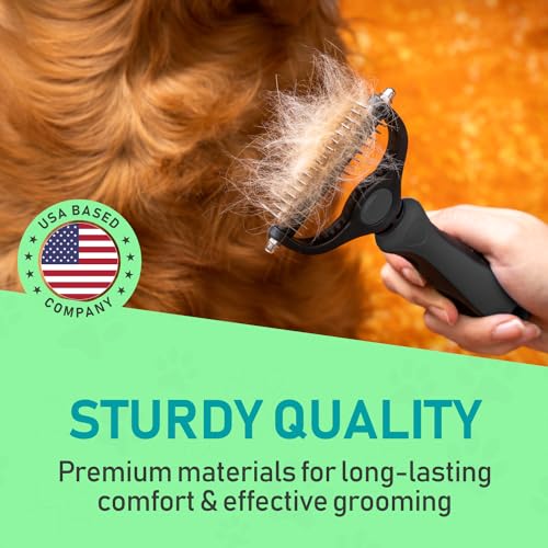 Maxpower Planet Pet Grooming Brush - Double Sided Undercoat Rake for Dogs and Cats, Extra Wide, Reduce Shedding by 95%, Grey | Gray, Dematting & Deshedding, Reduces Shedding, Anti-Slip Handle, Thick or Double Coats - color: Gray, size: Large