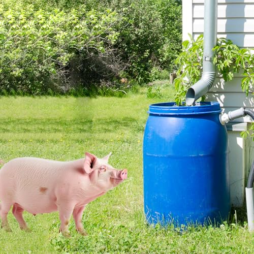 5 Sets Automatic Pig Nipple Drinkers Kit Auto Pig Watering System Stainless Steel with 5 Pcs Brass Water Tank Connector Hole Opener and Tape for Pig Goats Swine Piglets Drinking
