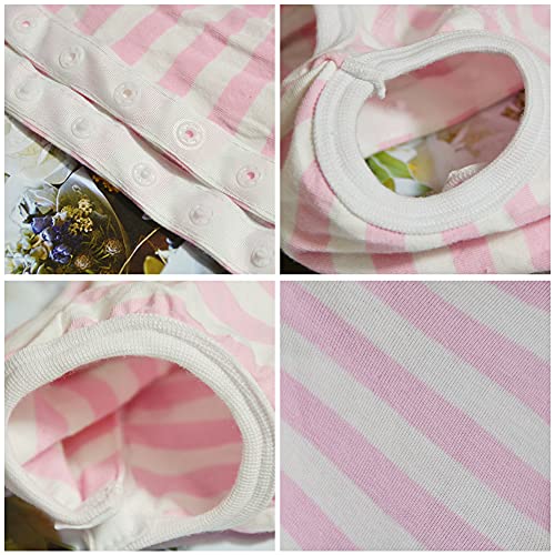 Dog’s Recovery Suit Post Surgery Shirt for Female Male Dog, E-Collar Alternative Wound Protective Clothes (Pink White Stripe-XL) - color: pink white stripe, size: xl