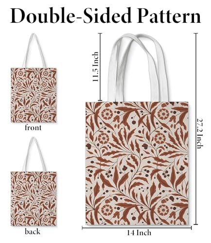 Aesthetic Floral Canvas Tote Bag - Reusable Shoulder Tote Bag for Women Lady Casual Vacation, Shopping, Work, Gym - color: Flower10