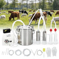 6L Electric Goat Milking Machine, 304 Stainless Steel Bucket, Portable Rechargeable Air Suction Pulsation Vacuum Milker, 4 Safe Grade Silicone Teat Cups, Adjustable Suction for Cows Goats and Sheep
