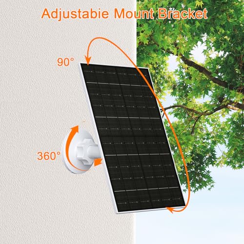 FUTUREZEN 6W Solar Panel for Arlo Essential 2K/XL/Spotlight Cam, 2 Pack | USB-C and Micro USB plugs, 5V output, IP66 waterproof, 360° adjustable mount, 7.2ft cable