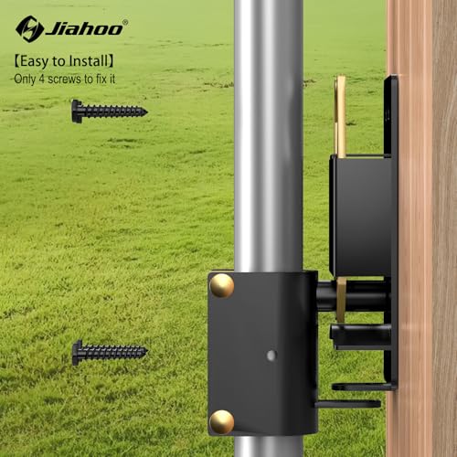JIAHOO 2 Way Farm Gate Latch, Heavy Duty Gate Latches for Metal Tube Gates | Two-Way Lockable Livestock Gate Latch Hardware, For Cattle Gate Horse Corral, Ranches, Pastures, Pet Cage - style: Farm Gate Latch