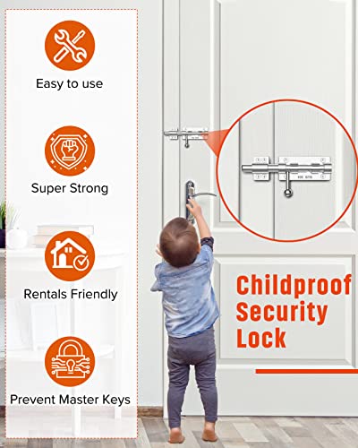 Heavy Duty Slide Bolt Gate Latch Hardware, 6.3 Inch, Silver-2PCS | Solid 304 Stainless Steel Latches Electroplating Finish, Barrel Bolt Lock for Wooden Fence, Interior, Yard/Barn/Shed Door - color: Silver - 2 Pack