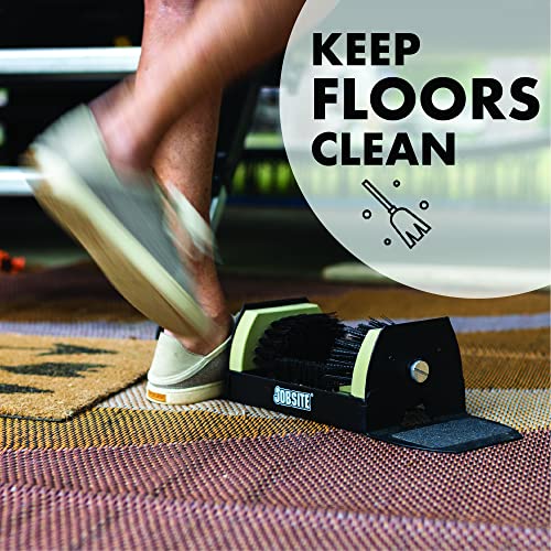 Jobsite Boot Scrubber with Boot Jack - Outdoor Shoe Scraper Cleaner Brush - Extra Wide