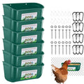 Chicken Feeder Waterer, 6 Pack Duck Feeder Supplies, Hanging Fence Feed Trough with Clips for Goat, Sheeple, Piglet, Gooses, Turkeys, Dog Livestock Poultry,Green - color: 6 pack Green