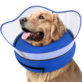 Supet Raised Inflatable Dog Cone Collar to Stop Licking, Soft Dog Cone Alternative After Surgery, Pet Neck Donut Collar for Small Medium Large Dogs - color: Solid Blue, size: L(Neck 12"-16")