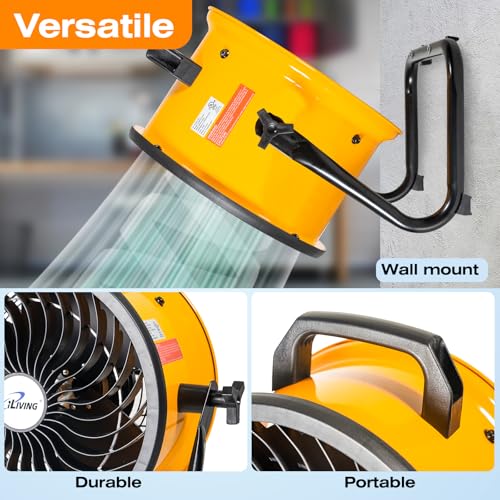 iLiving 12 in. Low Noise Turbo Fan 1139 CFM 3-Speed Portable Air Circulator for Shop, Office, Greenhouse, Home and Warehouse - size: 12-Inch