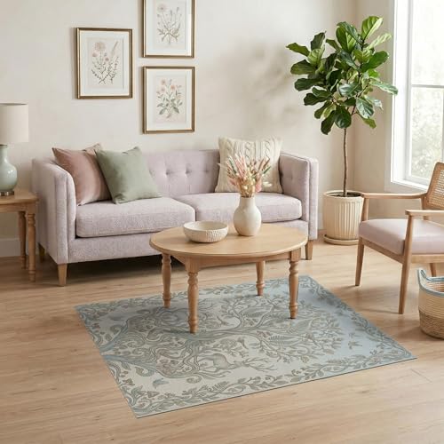 4'x6' Washable Bohemian Deer Accent Rug, Cream Non-Shedding Small Carpet Pet Friendly & Non-Slip for Playroom, Bedroom, Reading Nook | Ref:1969514 - color: Beige/Pattern 22, size: 4' x 6' (Rectangular)