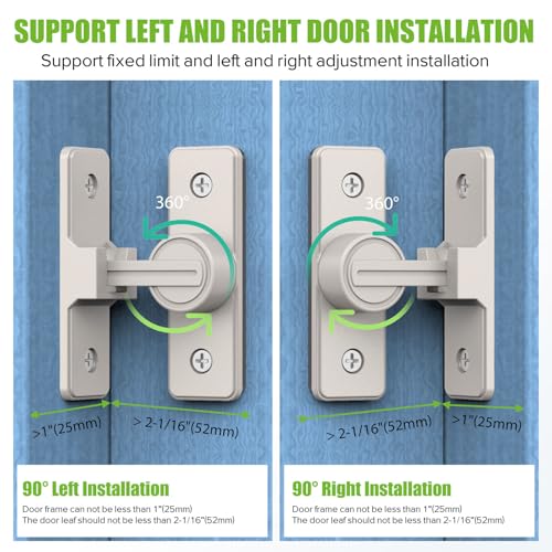 Barn Door Lock Hardware, 90 Degree Flip Latch Privacy Lock, Nickel-2PCS | Heavy Duty Zinc Alloy Sliding Barn Door Latch for Bathroom, Bedroom, Closet, Garage, Shed and Gate - color: Nickel-2PCS