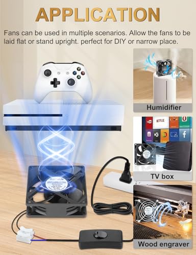 EC Axial Cooling Fan 80mm x 25mm, AC 120V Dual Ball Bearing | 110v 220v 240v Big Airflow Low Watt Muffin Brushless Fan for PC Case, Projector, Cabinet, RV Refrigerator Ventilation Cooling - size: 80mm x 25mm